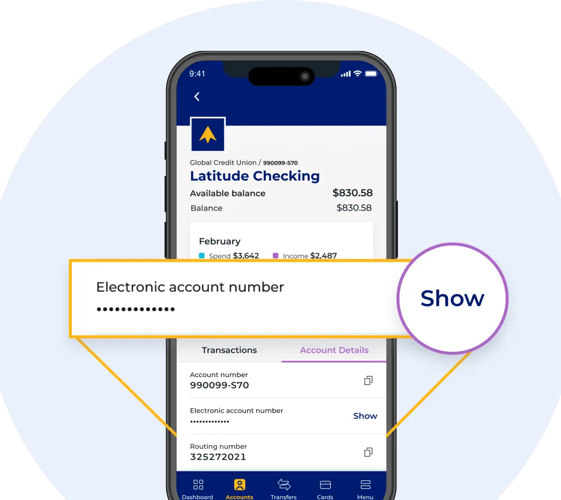 Electronic ACH account number